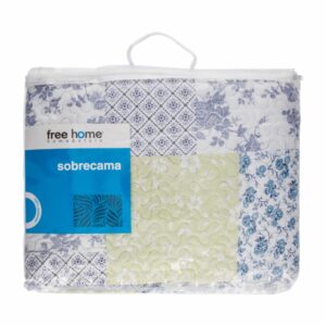 Sobrecama Muriel Patchwork Celeste FREE HOME