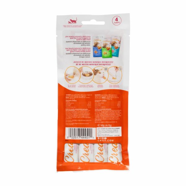 Alimento Para Gatos Húmedo Sabor Creamy Pollo CATIT 4X10 G - Imagen 2