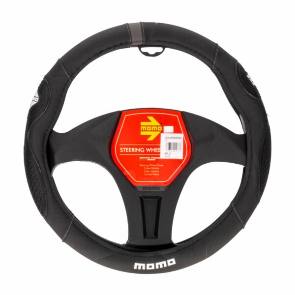 Cubre Volante Negro Gris MOMO 20"