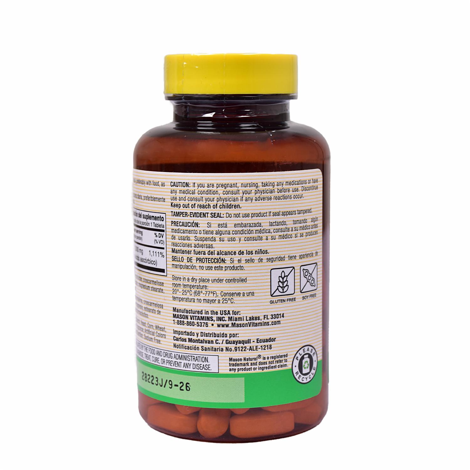 Vitamina C Tabletas 1000 Mg MASON NATURAL 100 Uds - Imagen 5