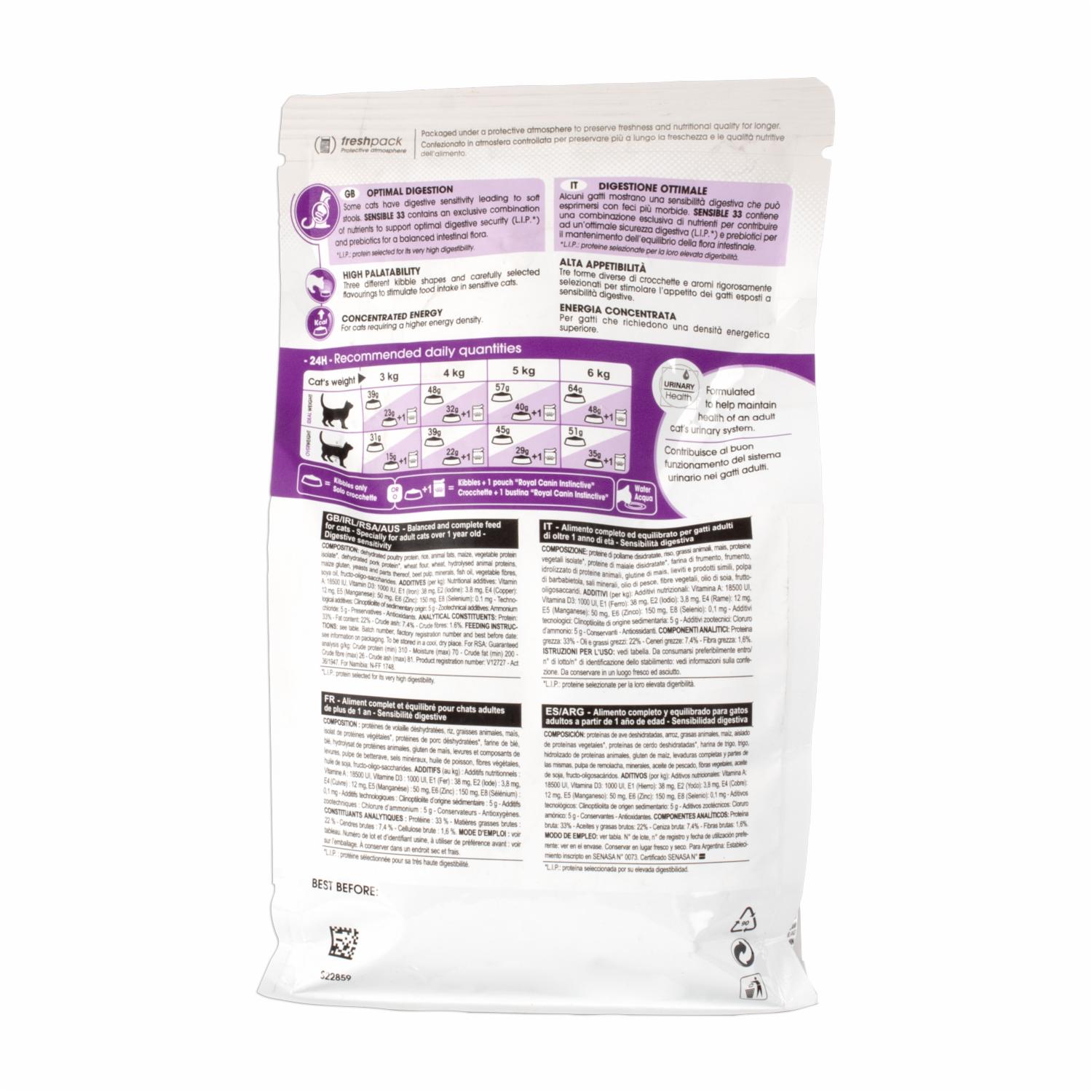 Alimento Para Gatos Sensible ROYAL CANIN 400 G - Imagen 2