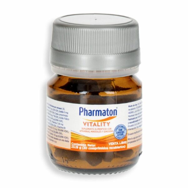 Multivitamínico Vitality En Capsulas PHARMATON Frasco 30 Uds - Imagen 2