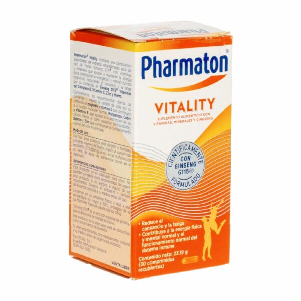 Multivitamínico Vitality En Capsulas PHARMATON Frasco 30 Uds - Imagen 2
