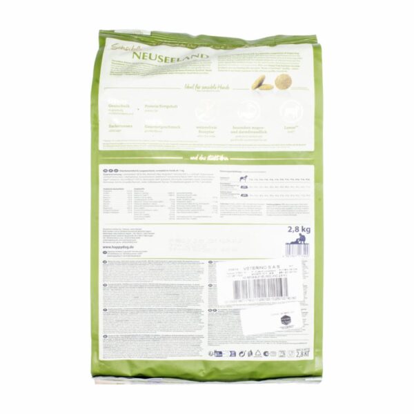 Alimento Para Perros Sensible Neuseeland Arroz Y Cordero HAPPY DOG 2.80 Kg - Imagen 2