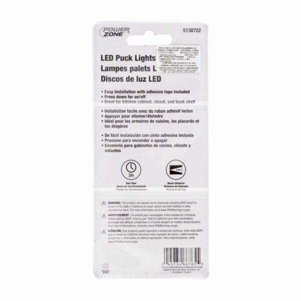 Luces Led Inalámbricas Para Gabinete POWER ZONE Unidad - Imagen 2