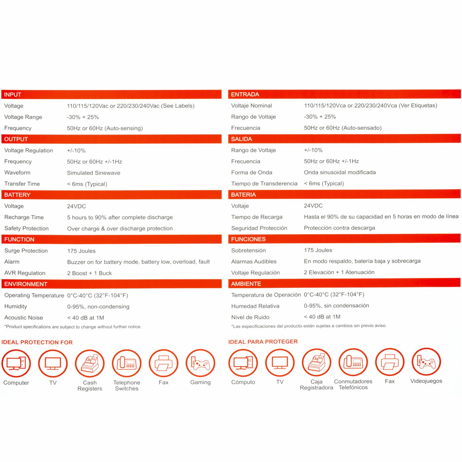 UPS Line Interactive APLUS 2000 VA/1200 W