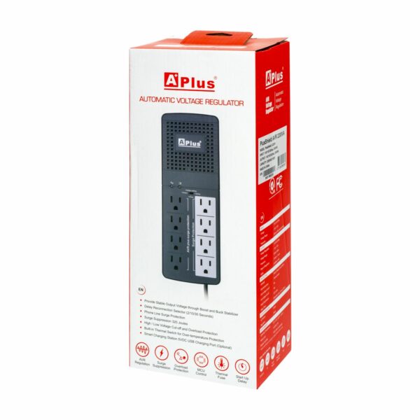 Estabilizador De Voltaje 2200 VA/1100 W APLUS 8 Salidas - Imagen 3