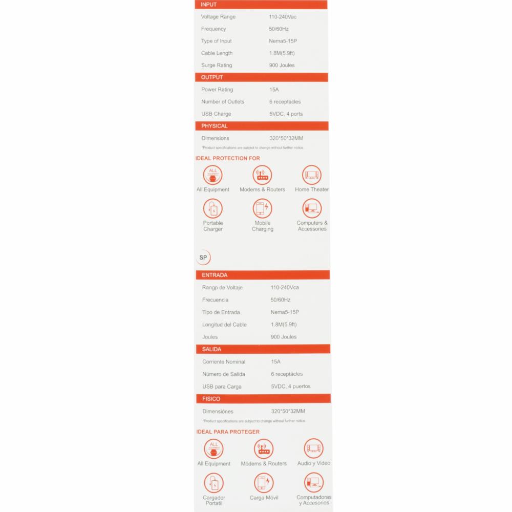 Cargador Inteligente 4 Puertos USB APLUS 6 Salidas - Imagen 3