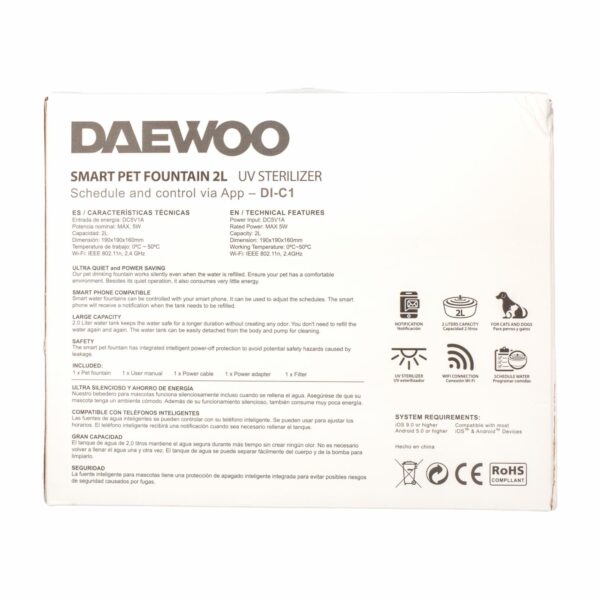 Dosificador De Agua Para Mascotas Con Uv Esterilizador DAEWOO Unidad - Imagen 4