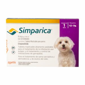 Tableta Antipulgas Para Perros De 2.5 A 5 Kg SIMPARICA Unidad