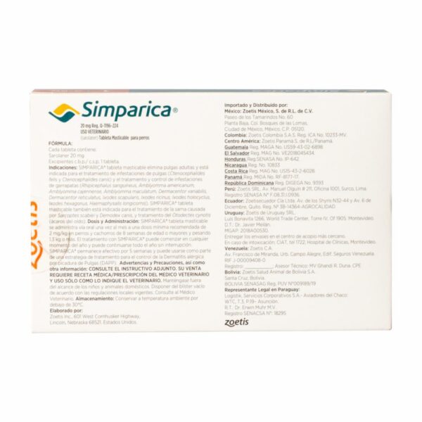 Tableta Antipulgas Para Perros De 5 A 10 Kg ZOETIS 20 Mg - Imagen 2