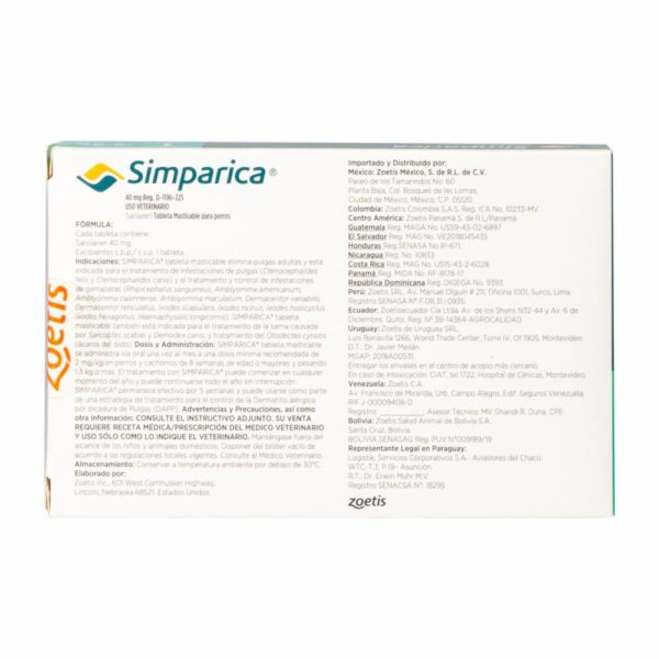 Tableta Antipulgas Para Perros De 10 A 20 Kg ZOETIS 40 Mg - Imagen 2