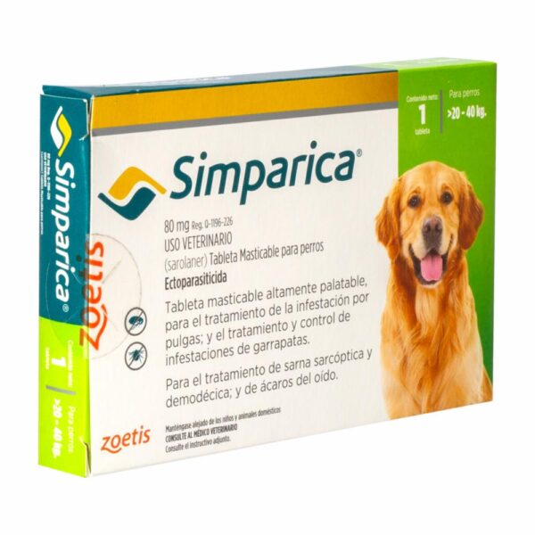 Tableta Antipulgas Para Perros De 20 A 40 Kg ZOETIS 80 Mg - Imagen 3