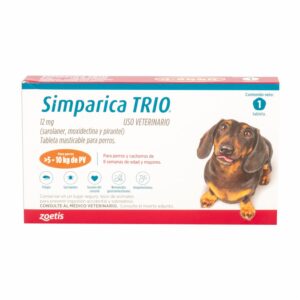 Antiparasitario Para Perros Interno Y Externo Trio De 10 A 15Kg SIMPARICA De 10 Kg A 15 Kg
