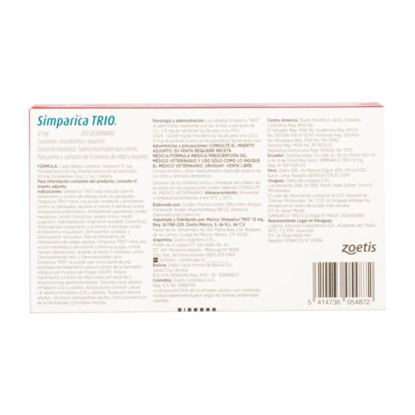 Antiparasitario Para Perros Interno Y Externo Trio   De 10 A 15Kg ZOETIS De 10 Kg A 15 Kg - Imagen 2