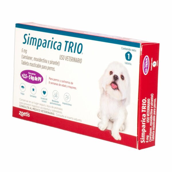Antiparasitario Para Perros Interno Y Externo Trio   De 2,5 A 5Kg ZOETIS De 2,5 Kg A 5 Kg - Imagen 4