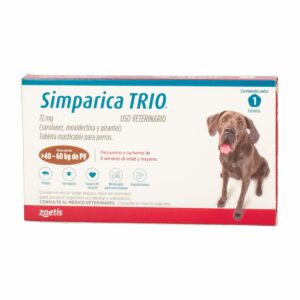 Antiparasitario Para Perros Interno Y Externo Trio De 40,1 A 60 Kg SIMPARICA De 40,1 Kg A 60 Kg