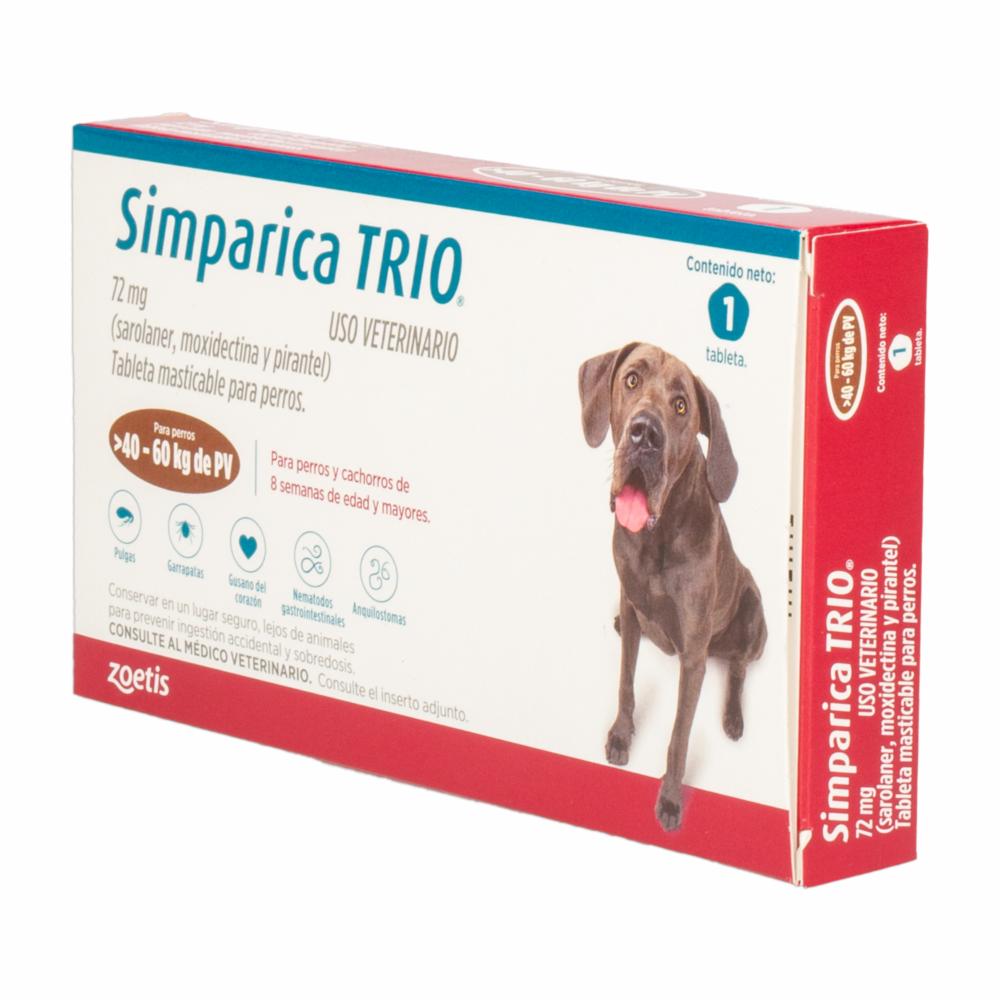 Antiparasitario Para Perros Interno Y Externo Trio De 40,1 A 60 Kg SIMPARICA De 40,1 Kg A 60 Kg - Imagen 4