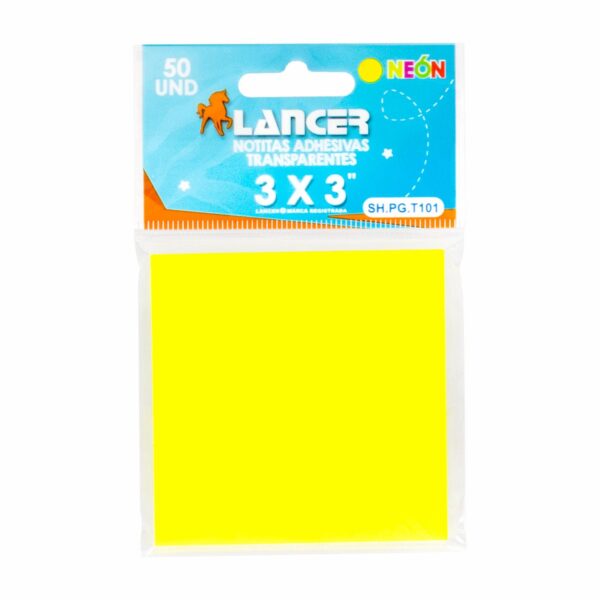 Notas Adhesivas Transparente Color Amarillo LANCER Unidad