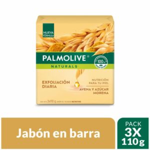 Jabón En Barra Avena y Azúcar Morena PALMOLIVE 3 X 110 G