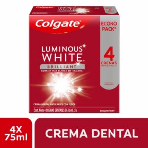 Crema Dental Luminous White Brilliant Pack COLGATE 4 X 75 Ml