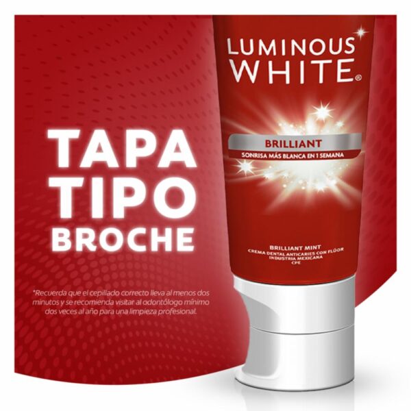 Crema Dental Luminous White Brilliant Pack COLGATE 4 X 75 Ml - Imagen 4