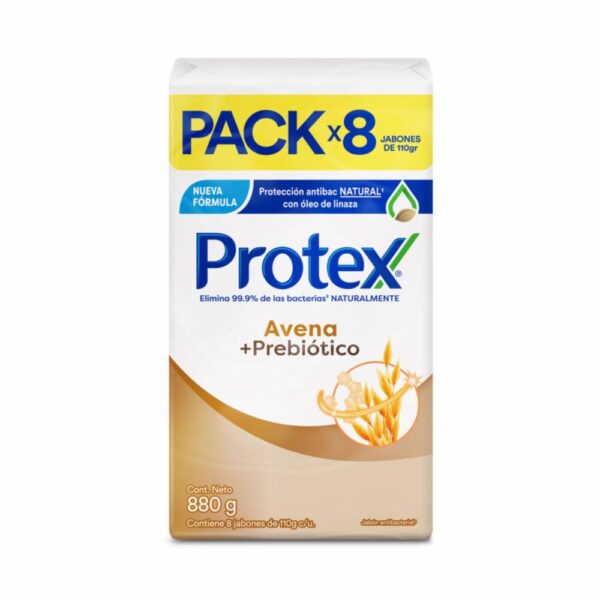 Jabón En Barra Avena + Prebiótico Pack PROTEX 8 X 110 G - Imagen 7