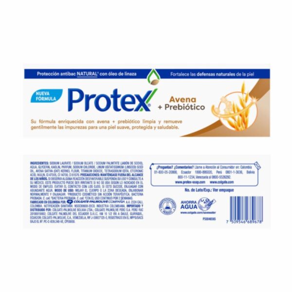 Jabón En Barra Avena + Prebiótico Pack PROTEX 8 X 110 G - Imagen 9