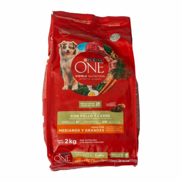 Alimento Para Perros Adultos Medianos Y Grandes, Pollo Y Carne PURINA 2 Kg
