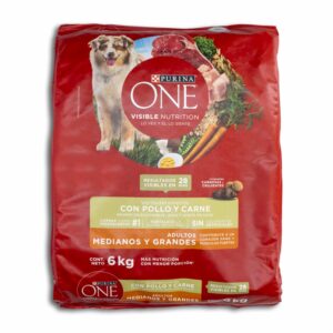 Alimento Para Perros Sabor A Carne Para Razas Medianas Y Grandes PURINA ONE 6 Kg