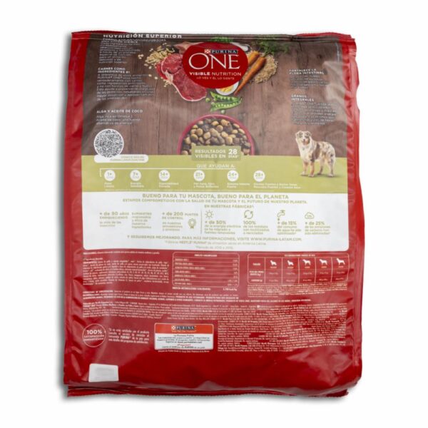 Alimento Para Perros Sabor A Carne Para Razas Medianas Y Grandes PURINA ONE 6 Kg - Imagen 2