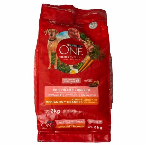 Alimento Para Perros Adultos Medianos Y Grandes, Pollo Y Cordero PURINA 2 Kg