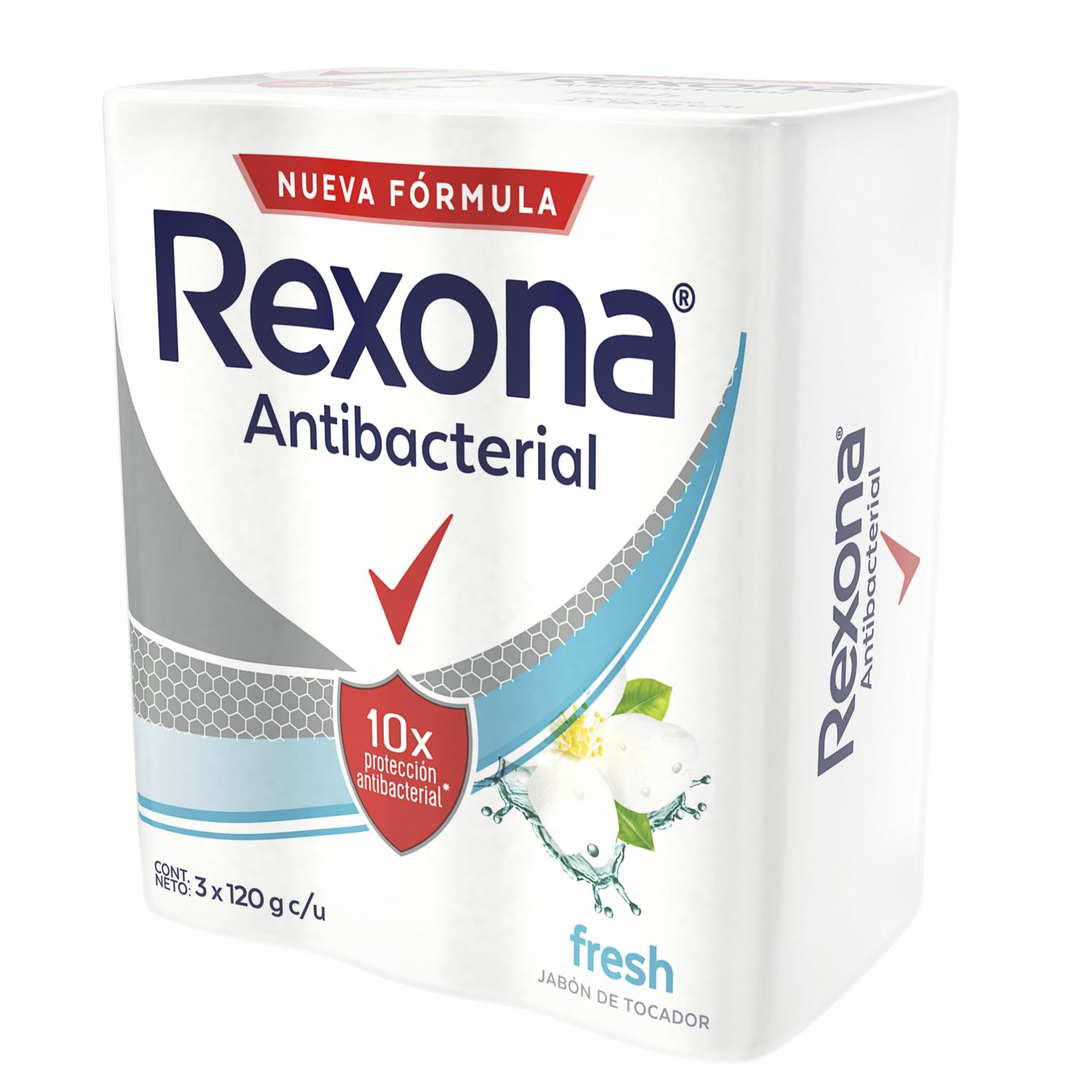Jabón En Barra Antibacterial Fresh REXONA 3 X 120 G - Imagen 4