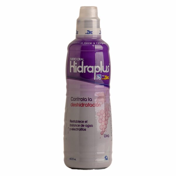 Suero Oral Sabor A Uva 75Meq+Zinc HIDRAPLUS 400 Ml