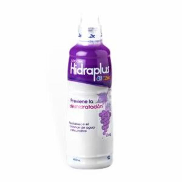 Suero Oral 45Meq+Zinc Sabor A Uva HIDRAPLUS 400 ml