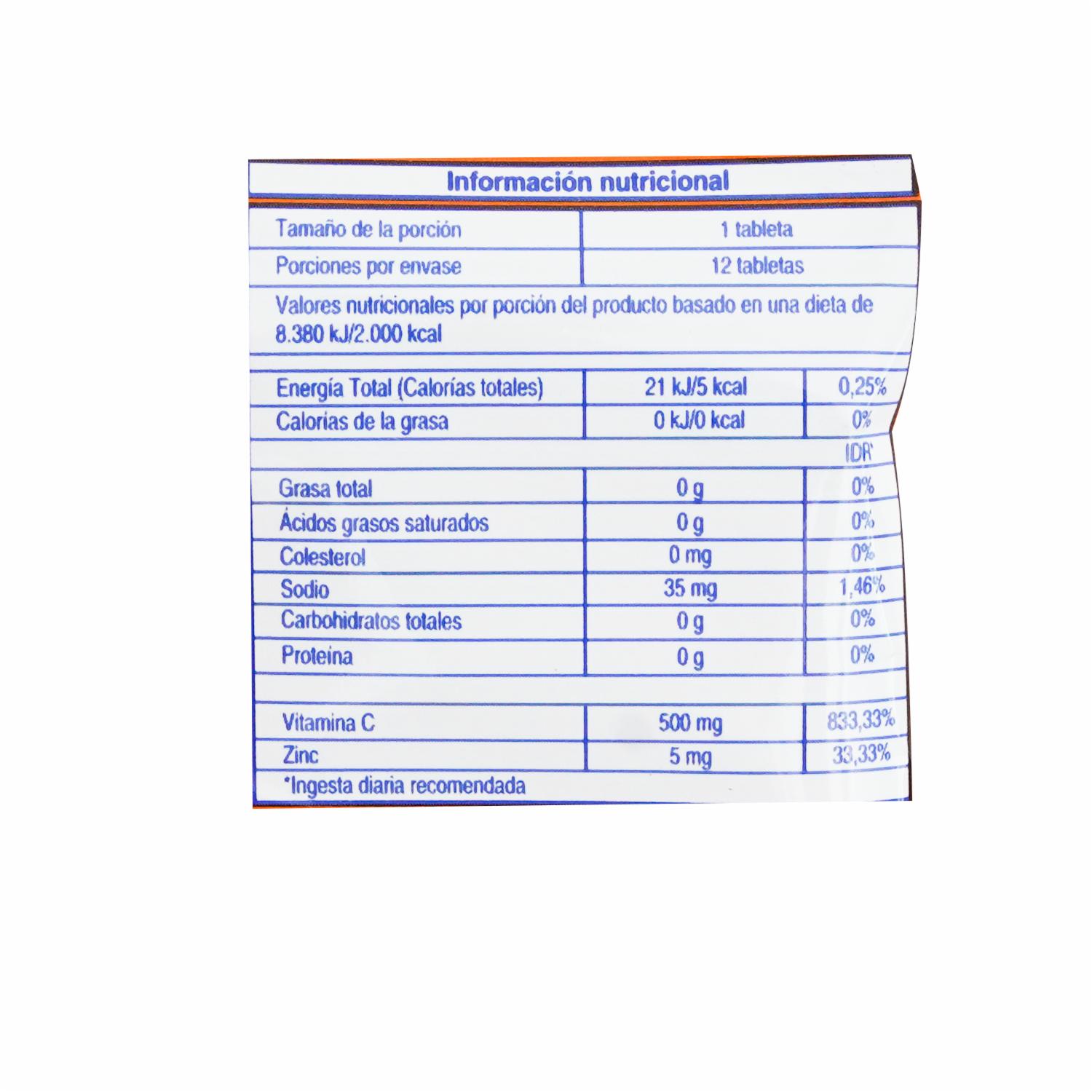 Vitamina C Mas Zinc Naranja MK 500 G - Imagen 3