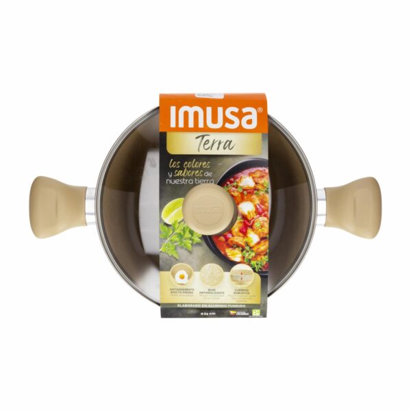 Olla Con Tapa De Vidrio Línea Terra IMUSA 24 CM - Imagen 2