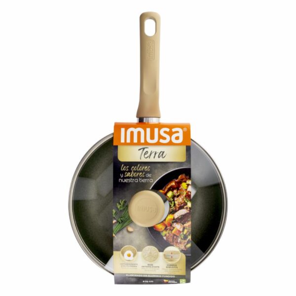 Sartén Con Tapa De Vidrio Línea Terra IMUSA 24 CM - Imagen 4