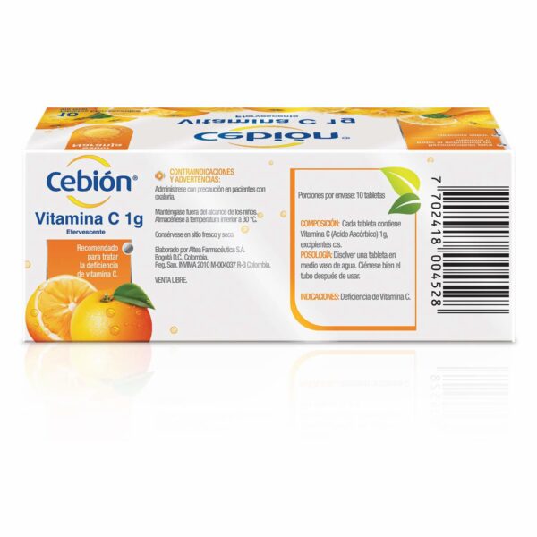 Vitamina C En Tabletas Efervescentes CEBION 10 U - Imagen 2