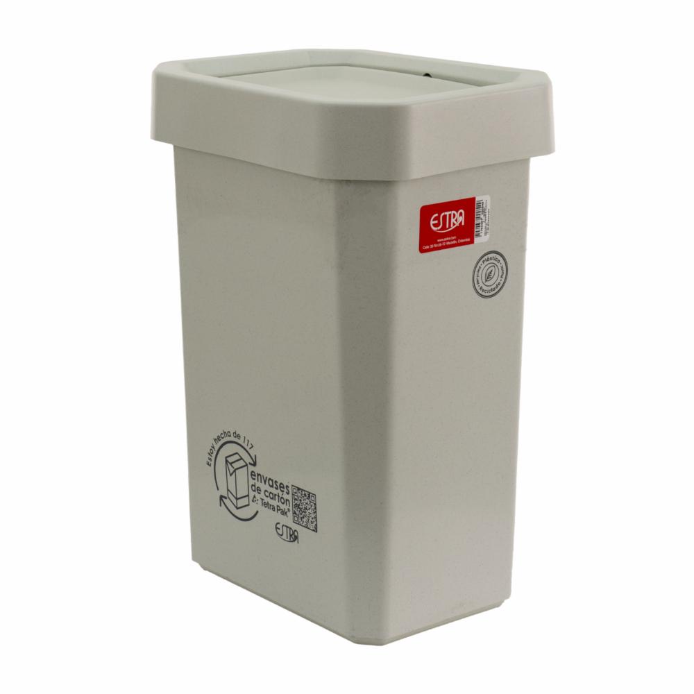 Papelera Vaivén Blanco Con Estampado Polialuminio ESTRA 10 Litros - Imagen 2