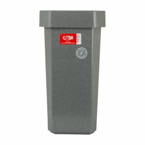 Papelera Vaivén Gris Estampado Polialuminio ESTRA 10 Litros - Imagen 2