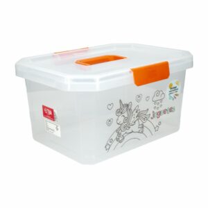 Caja Organizadora Con Manija Color Naranja ESTRA 16 Litros