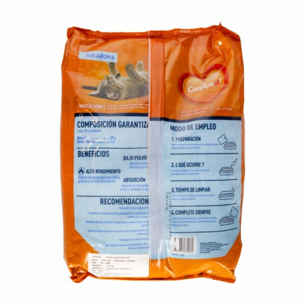 Arena Para Gato Blanca Sin Aroma CANAMOR 4 Kg - Imagen 2