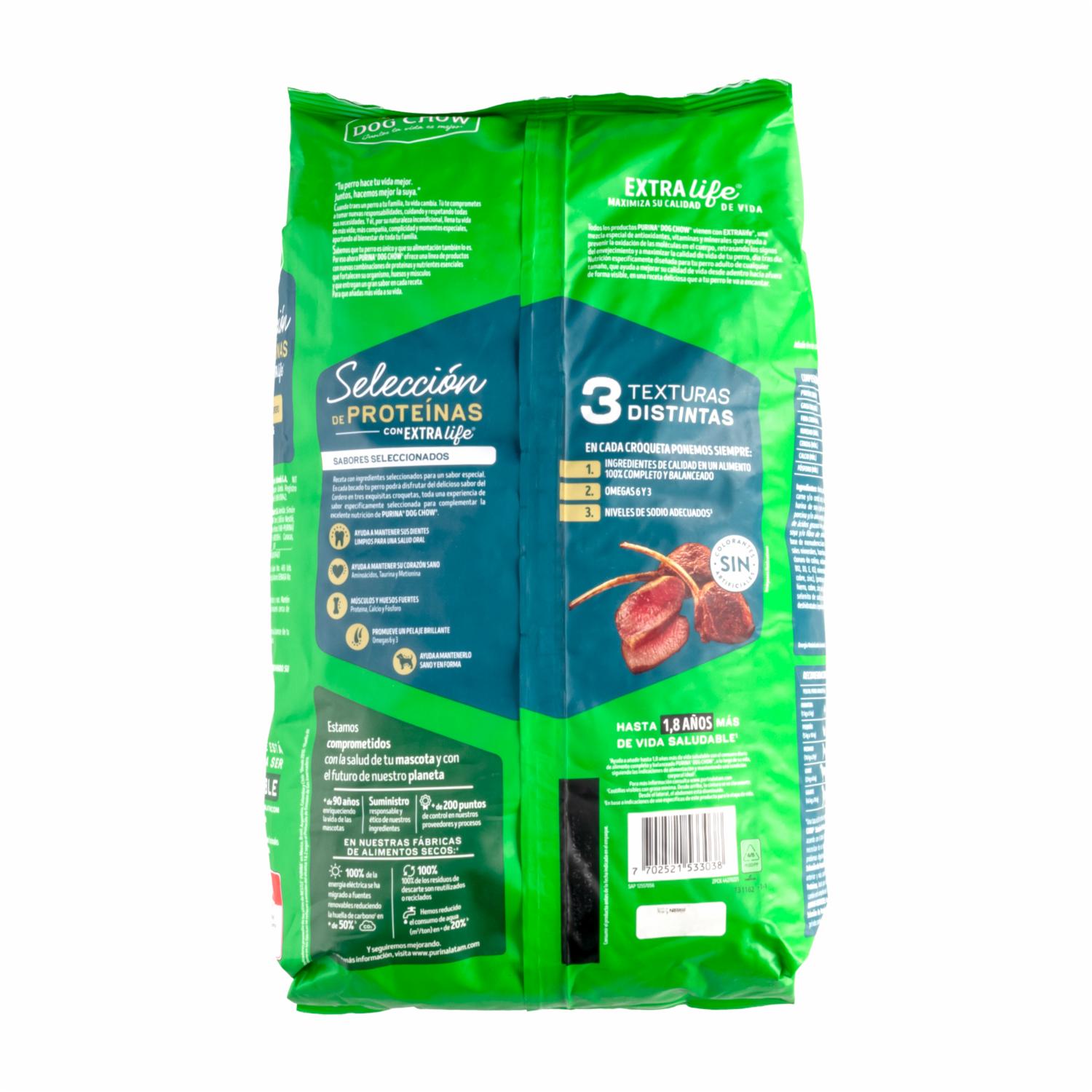 Alimento Para Perros Adultos Todos Los Tamaños Sabor A Cordero PURINA DOG CHOW 2 Kg - Imagen 3