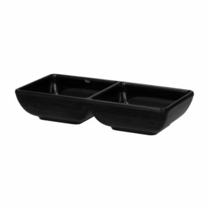 Salsera Cuadrada Doble Con División Color Negra VAJILLAS SABANA 75X15 Cm