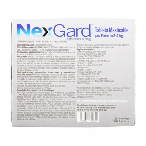Antiparasitario Para Perros En Tableta Masticable Extra Small NEXGARD 0,50 G - Imagen 2