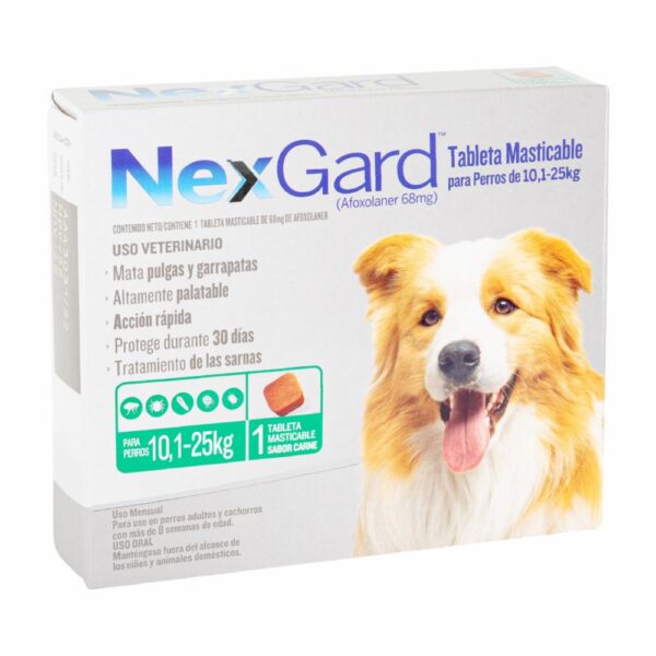 Antiparasitario Para Perros En Tableta Masticable Medium NEXGARD 3 G - Imagen 3