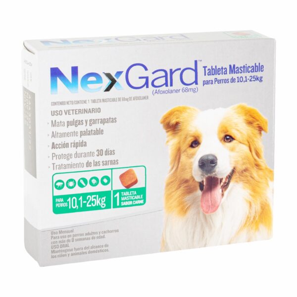 Antiparasitario Para Perros En Tableta Masticable Medium NEXGARD 3 G - Imagen 3