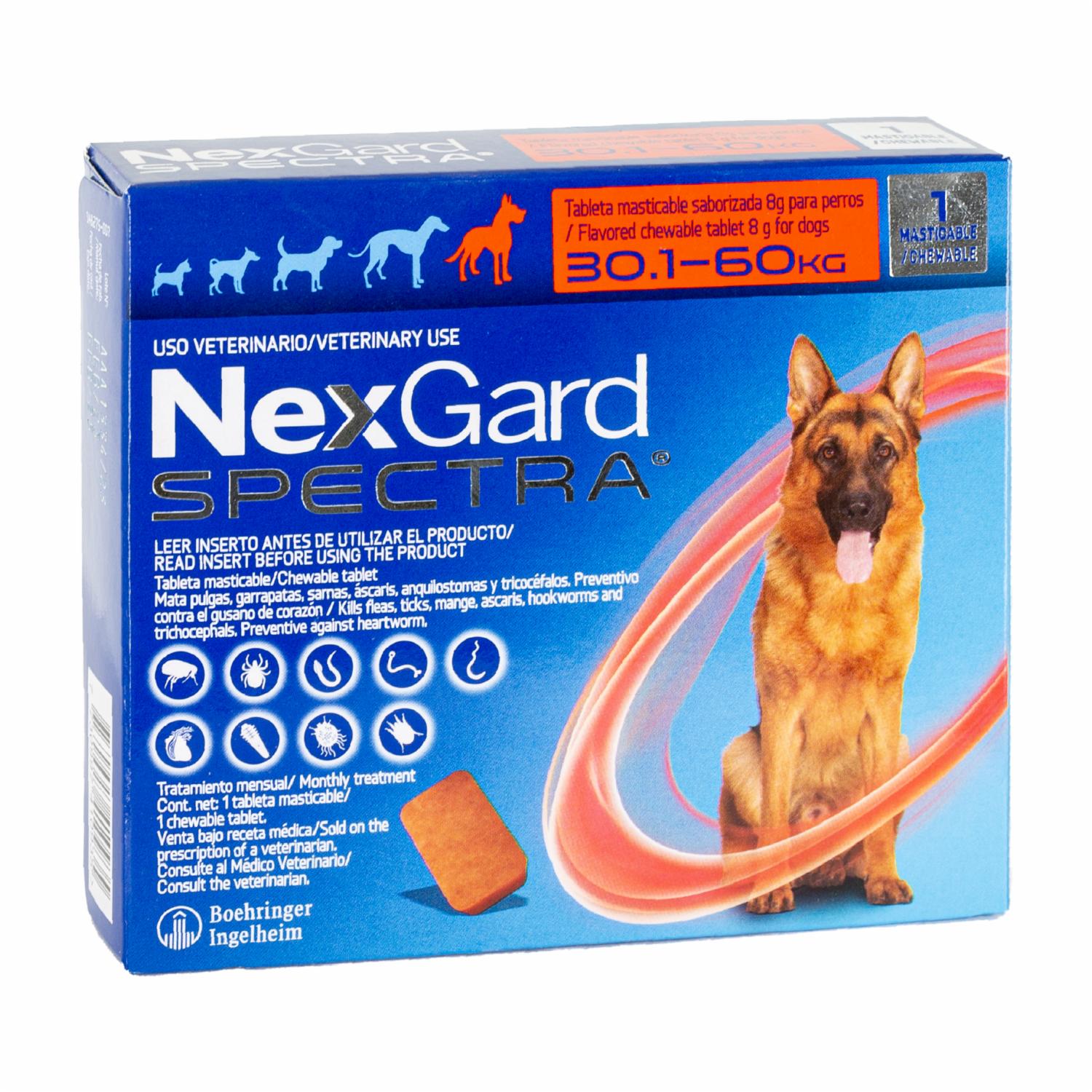 Antiparasitario Para Perros En Tableta Masticable Extra Large NEXGARD SPECTRA 8 G - Imagen 3