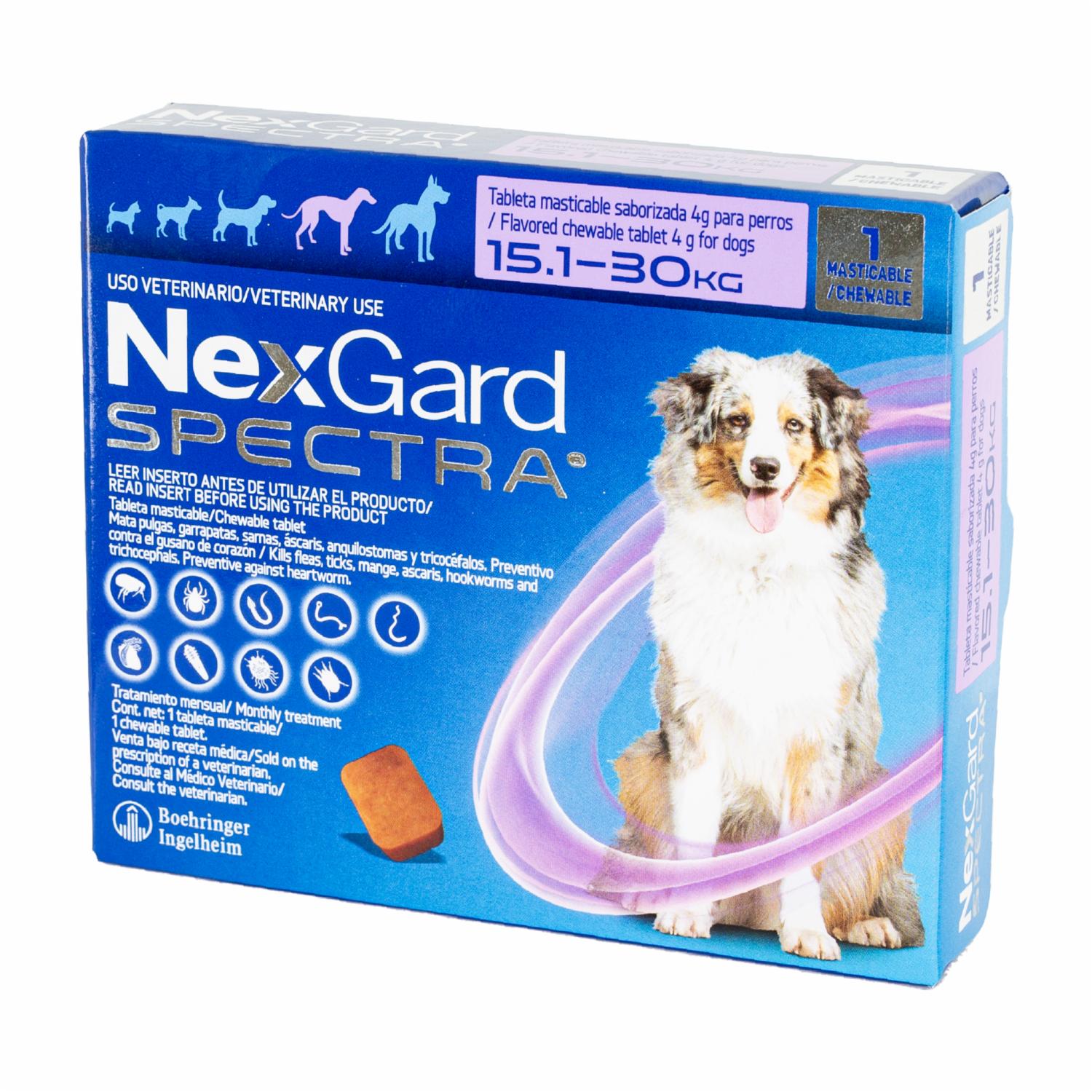 Antiparasitario Para Perros En Tableta Masticable Large NEXGARD SPECTRA 4 G - Imagen 4
